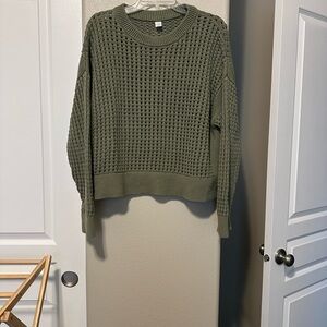 Old Navy Waffle Knit Sweater in Green